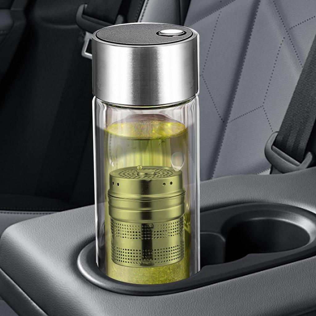 Water Bottle With Filter Portable Tea Infuser 400ml High Temperature Resistant Drinkware With Magnetic Lid Double-Layer Water