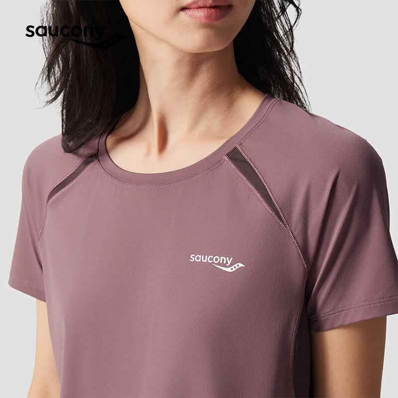 SAUCONY Women's Classic Slim Fit Breathable Crew Neck Short Sleeve Knit Top
