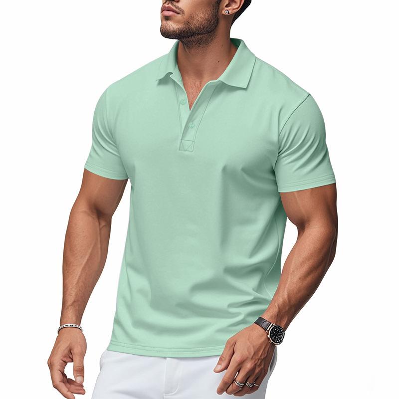 Men's Minimalist Quick-Dry Polo Shirt Summer Top for Men Loose-Fit Breathable Collared Short-Sleeved T-Shirt
