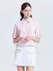 Challenger Women'S Basic Sleeve Pocket Collared Short Sleeve Woven Top Light Pink