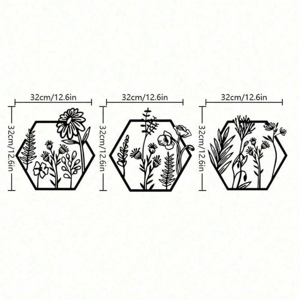 Metal Wall Art 3 Piece Tree of Life Bohemian Decor Home Gift