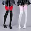Fashion Anime Queen Sexy Cosplay Lolita Grils Stockings Women Black Patent Leather Socks Japanese Thigh High Overknee Socks Gift