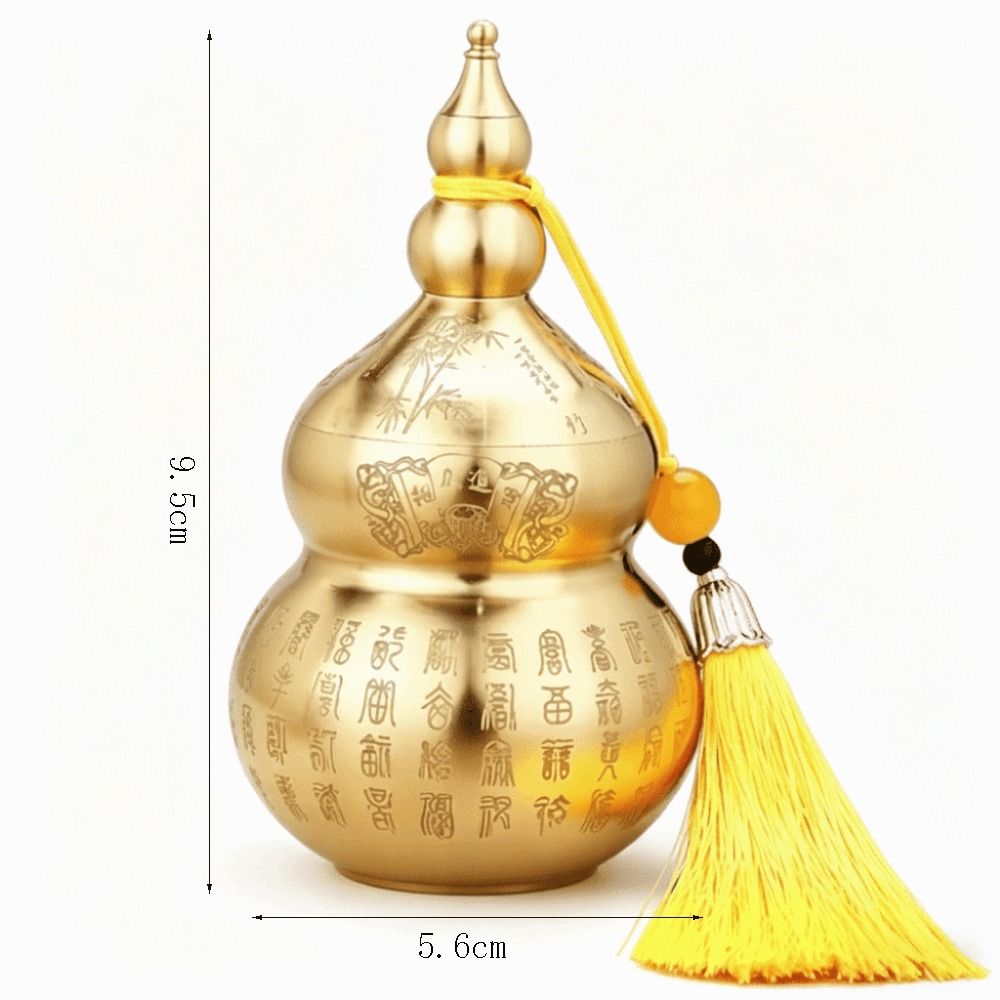 Mini Size Brass Feng Shui Gourd Chinese-Style Wealth-Bringing Gourd  Desktop Decoration
