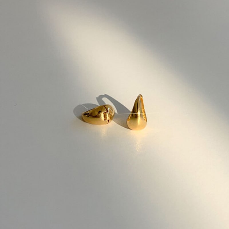 modernlike 14K gold-filled water drop ball one-touch earrings