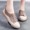 Women Flat Shoes Summer Breathable Cutout Casual Shoes Ladies Soft Bottom Genuine Leather Flats White Shoes Woman
