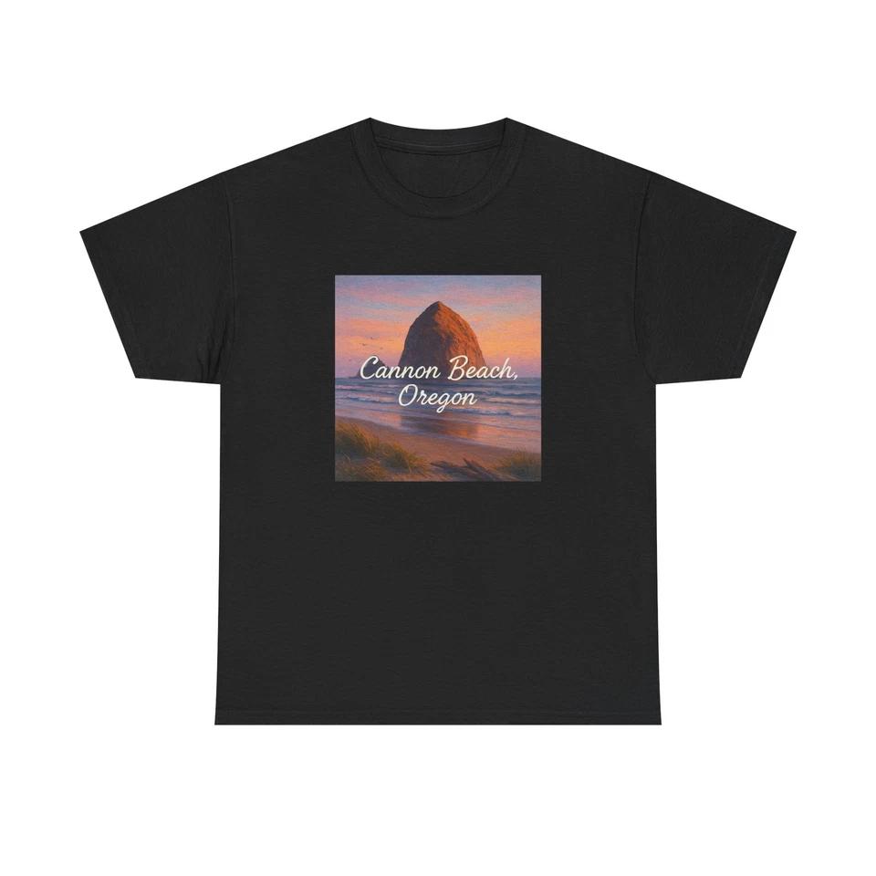 Unisex Adult T Shirt Cannon Beach Oregon Coastal Haystack 3XL
