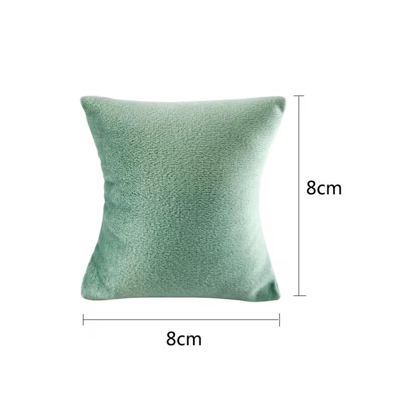 

Многоцветная бархатная подушка для демонстрации и хранения ювелирных изделий, реквизит, подушка для демонстрации часов, браслетов, цепочек, подушка для рук для хранения ювелирных изделий, 8*8 см зелёный