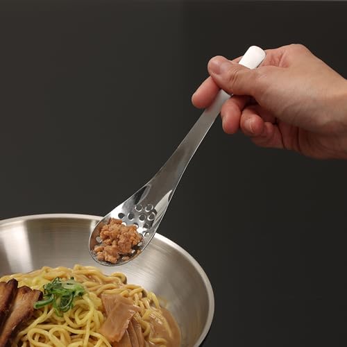 PEARL METAL Spoon, Stainless Steel, Slotted, Dishwasher Safe, Made In Japan, Length 18cm X Width 3.5cm X Height 2cm, Suitable for Chinese Houses, HC-2