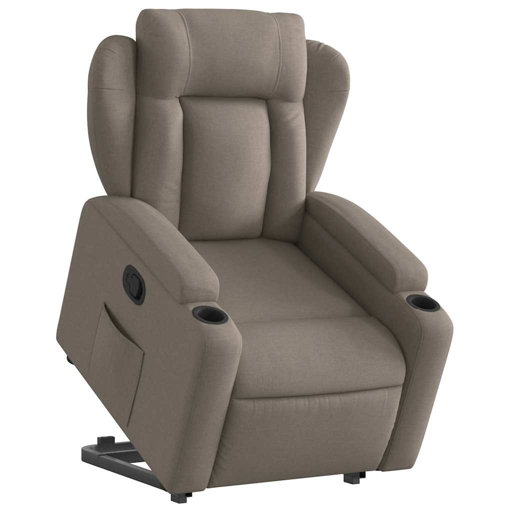 Vidaxl Lift and Tilt Recliner, Taupe Color, Fabric Upholstered