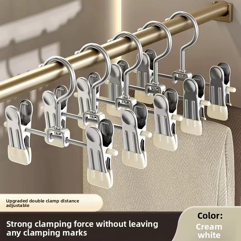 

5/10 шт. Многофункциональная прищепка-вешалка, крючок для одежды, пряжка, металл, нержавеющая сталь, зажим для шляпы, юбки, брюк, хранение одежды в гардеробе 5PCS бежевый