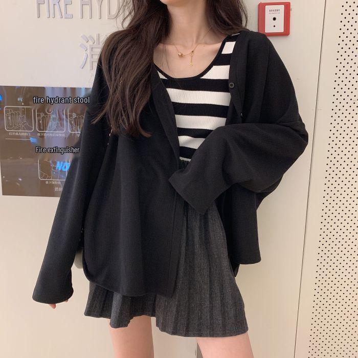 Women's Solid Color Short Jacket - Spring/Summer Casual Loose Slimming Cardigan