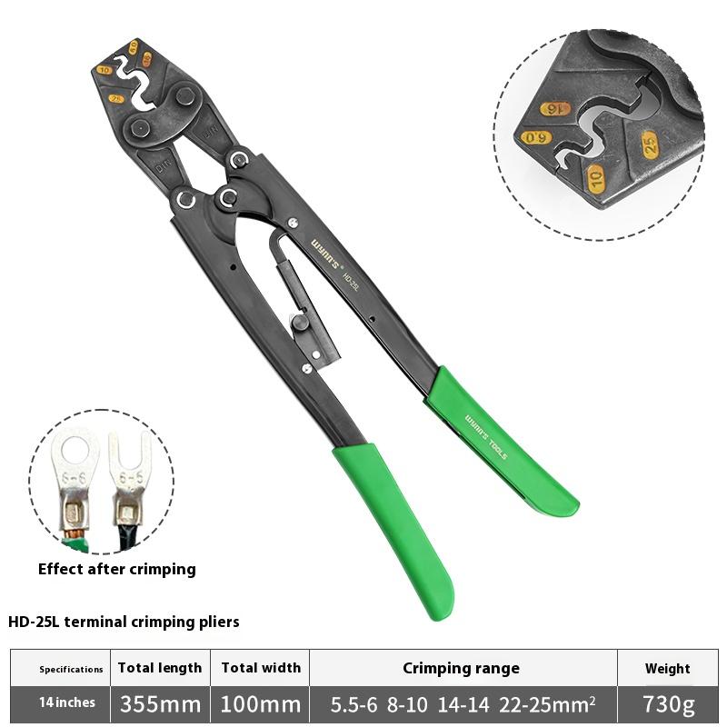 YTH Terminal Clamp Cable Tool Nippers SMC Hex Coating Crimping Pliers