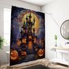 1 Piece Of 180X180Cm Shower Curtain With Halloween Castle Pumpkin Pattern Printed Partition Bathroom Waterproof And Mildew Proof