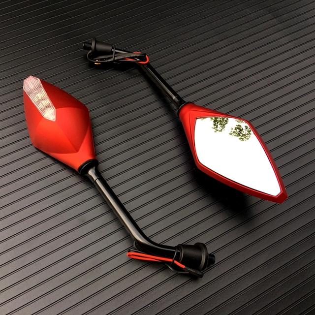 

Мотоциклетные светодиодные указатели поворота, зеркало заднего вида, скутер, зеркала заднего вида для электронного велосипеда, выпуклое зеркало сзади, 10 мм, для электронного велосипеда, мотоцикла красный