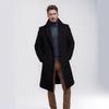 2025 European Men's Woolen Mid-Length Single-Breasted Fashion Overcoat