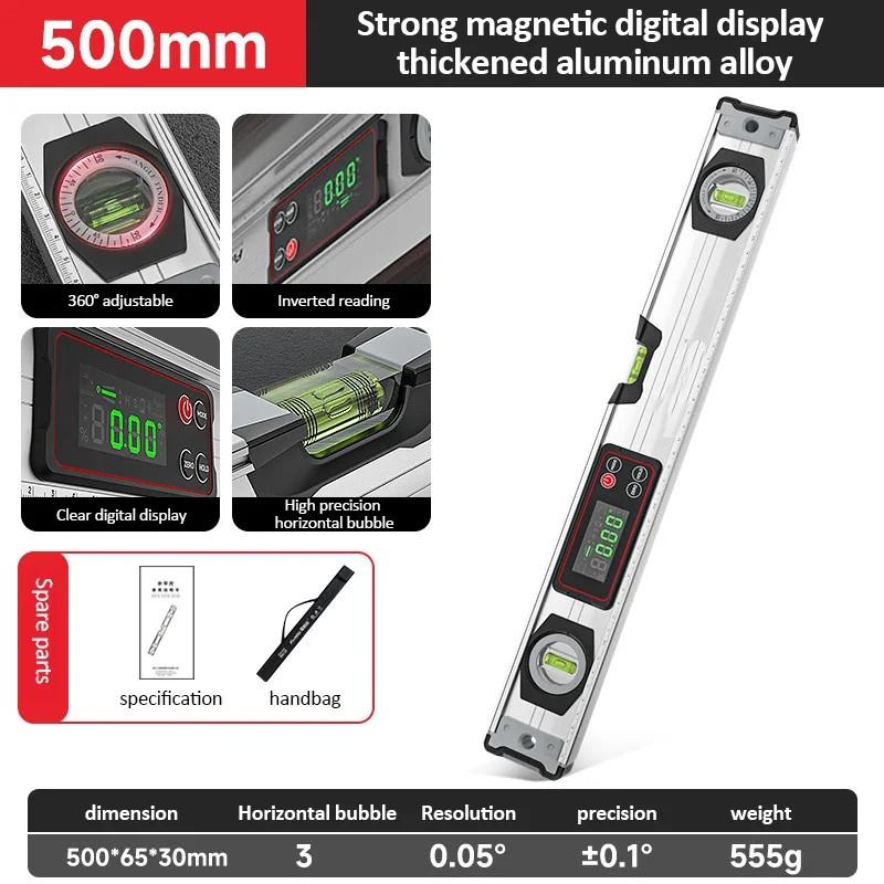 Digital Protractor Angle Finder Portable Electronic Level 0-90° Inclinometer Slope Scale Ruler Bubble Magnetic Level Ruler