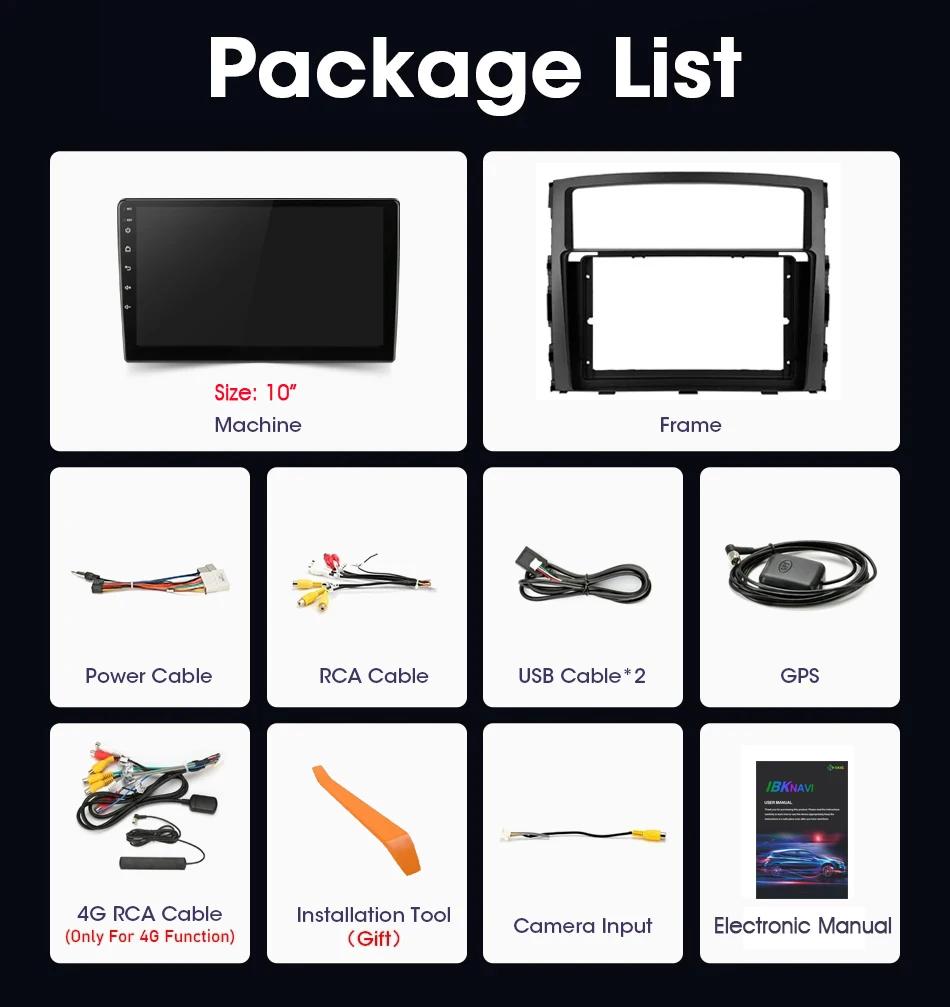 For Mitsubishi Pajero 4 V80 V90 2017-2024 Multimedia Car Navigation Stereo Radio 2 Din Screen