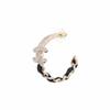 CHANEL Logo Metal Calfskin Rhinestone Earrings Women's Black/Gold