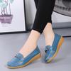 Women Leather Moccasins Soft Yellow Loafers Casual Elegant Summer Breathable Flats Walking Shoes for Mother