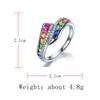 Elegant  New Trendy Ladies White  Filled Multicolor Rainbow AAA Zircon Wedding Engagement Rings Zircon Whole Sale