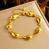 18K Goldplattiertes Tropfen-Gliederketten-Armband, Zartes Wassertropfen-Statement-Armband für Damen, Trendiger Schmuck