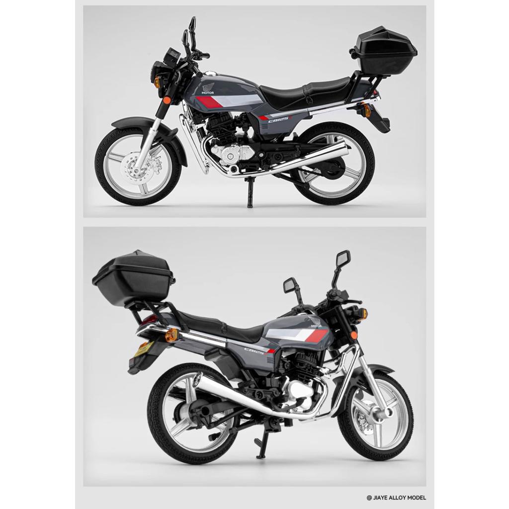 1/12 Honda GB125T Alloy Die-cast Motorcycle Model with Display Base Simulation Sound and Light Desktop Ornament Rubber Tire Gift