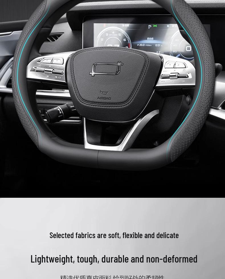Besturn Genuine Leather & Suede Steering Wheel Cover for B70S, T99, T77, T33, E01, T55, B30