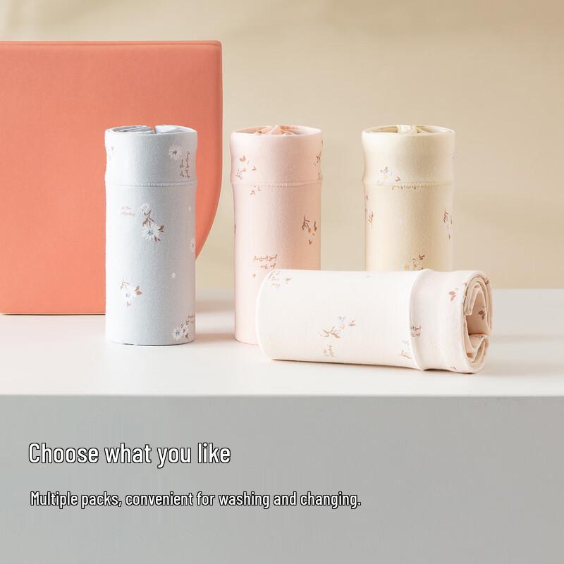 Ding Guagua Women's Cotton High-Waist Briefs (4-Pack)