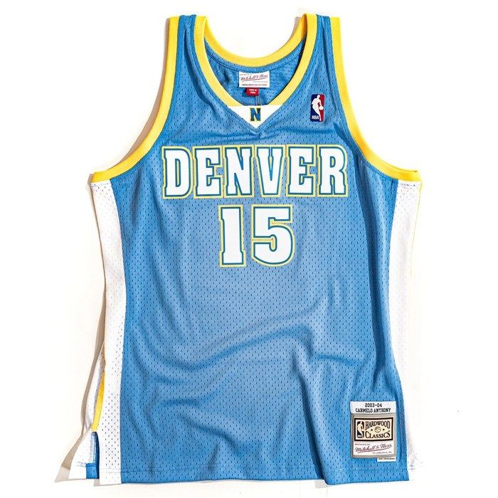 Camiseta Homme - Mitchell &amp; Ness - Carmelo Anthony - Bleu - Sportswear - Confort Optimal