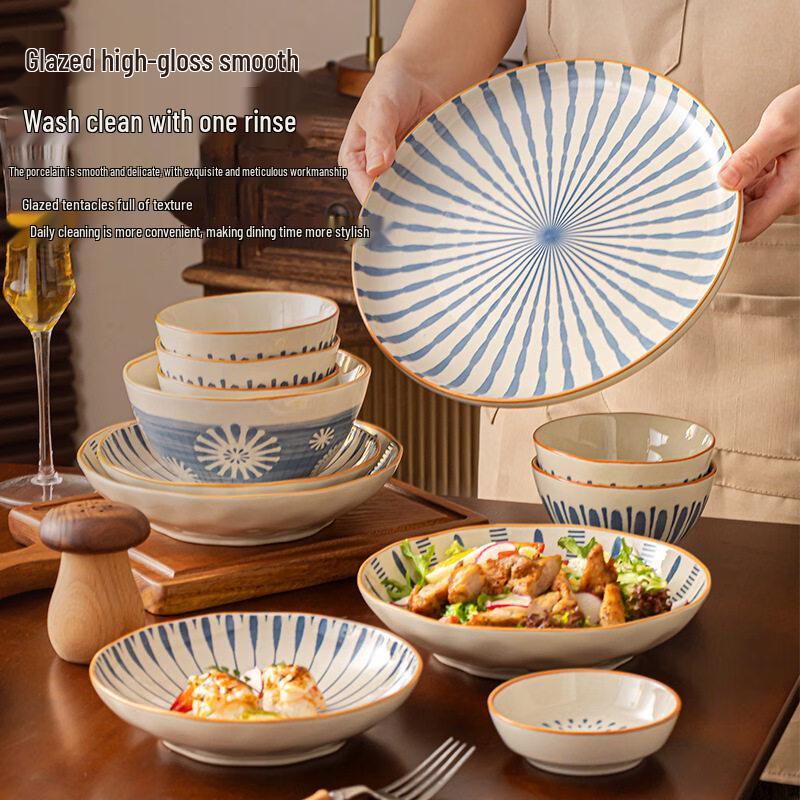 Hecuanwu Ceramic 8-inch Deep Dinner Plates