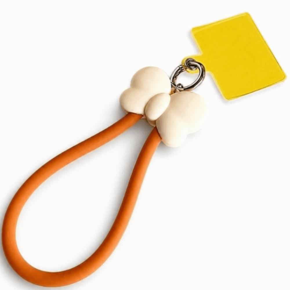 Clip Snap Design Silicone Wrist Strap Bow-knot Style Key Chains Accessory Phone Lanyards for Women