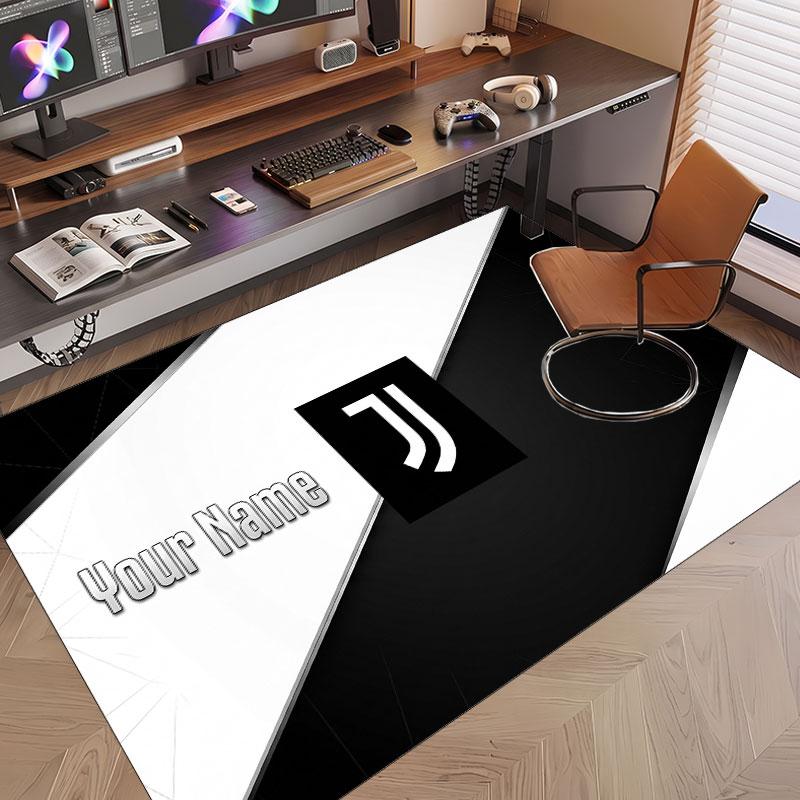 Tappeto Personalizzato Modello Juventus FC Stampa Nome Testo Morbido Antiscivolo Tappeto per Pavimento per Decorazione Interna Casa