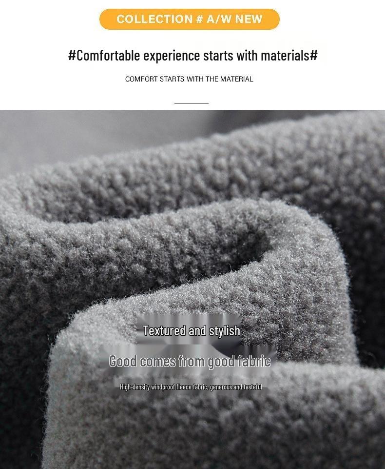 Men's Fleece-Lined Jacket: Warm, Thick, Autumn & Winter Outdoor Sports Coat for Couples.