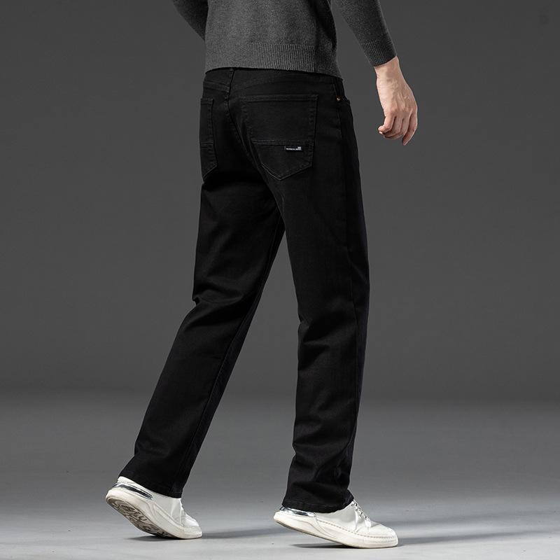 Straight-leg jeans for men, autumn and winter new style, elastic casual trend, versatile straight-leg loose jeans for men, casual