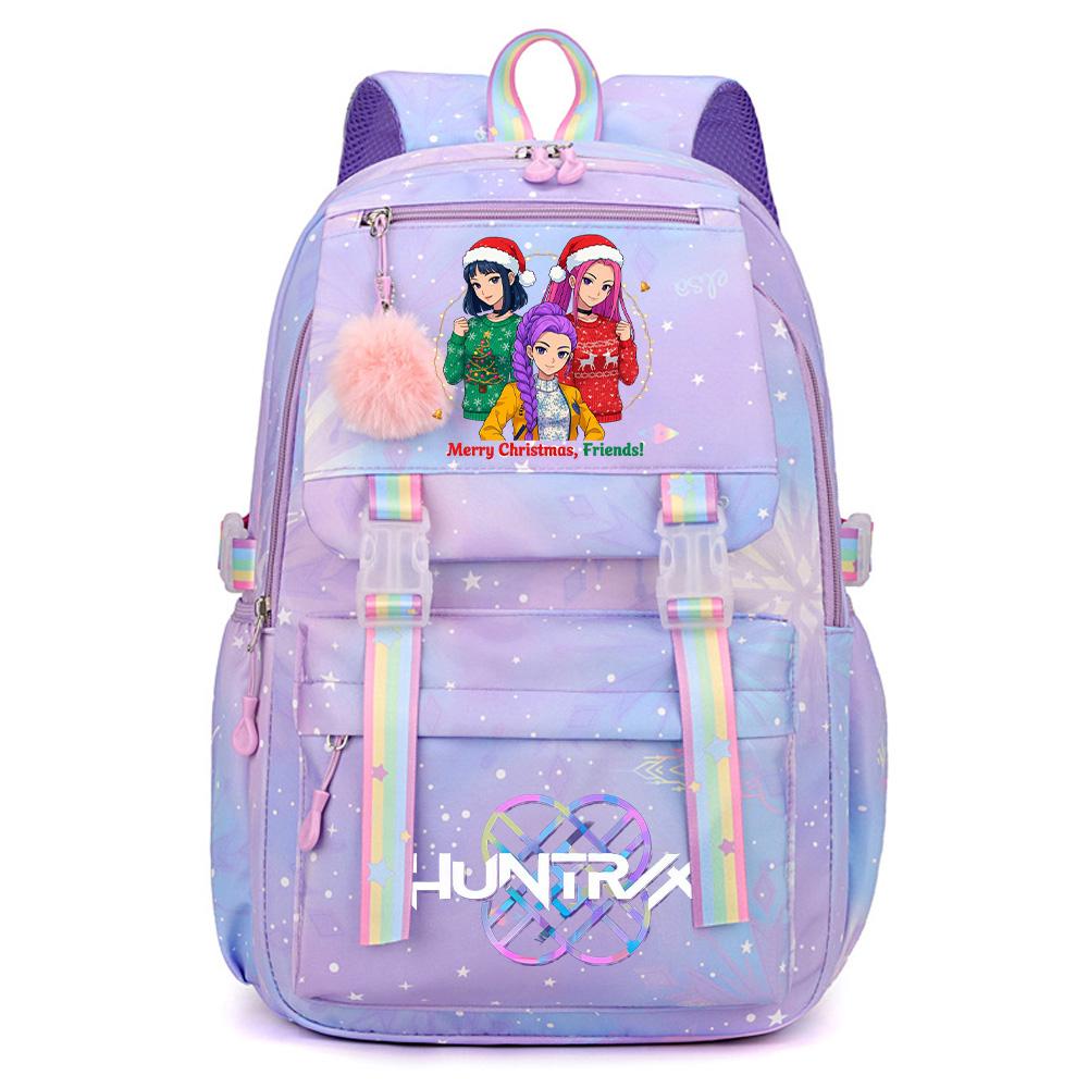 Anime Christmas K-Pop Demon Hunters Printed Large Capacity Waterproof Backpack Teenger Student Girl Boy Schoolbag Bookbag Women Waterproof Travel Bag