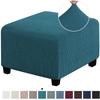 Elastic Anti-Scratch Ottoman Cover: Solid Color Footstool Protector for Home Use