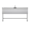 3 Compartment Sink, 18-Gauge 304 Stainless Steel, 254x356x254 mm Bowl Size, 3 Bay Commercial Under Bar Sink with Double Drainboard and Backsplash for
