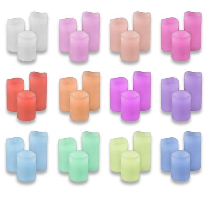 Bougies LED 48 de IOIO en cire véritable avec télécommande et variation de couleur