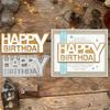 Happy Birthday Cutting Dies 106x46mm Carbon Steel Die Cut Templates for Card Making Scrapbooking Packaging Embellishment