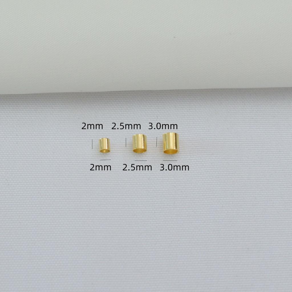 10g Color Retention 14K Gold-Coated Positioning Tube Round Tube Lock Diy Handmade Squashed Straight Tube Ending Bead Spacer Material
