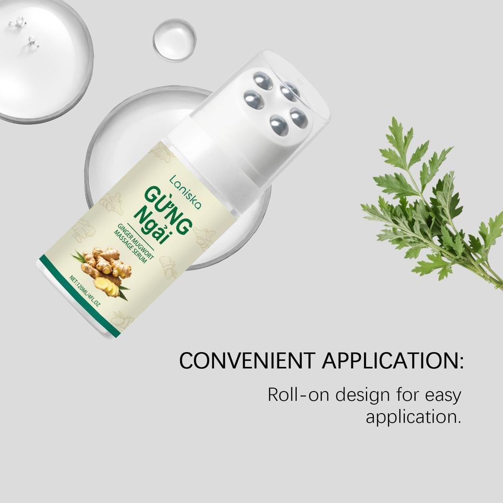 Ginger Wormwood Roller Massage Liquid, Gentle Nourish & Hydrate, Neck & Shoulder Soothing, Daily Massage Care