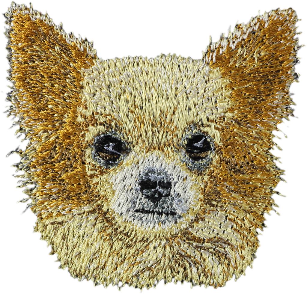 Chihuahua Długowłosy - Naszywka W Kształcie Psa, Haftowana Łatka, Unikatowa Ozdoba Do Plecaka Marki Art-Dog