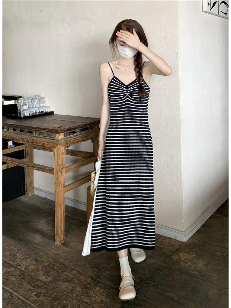 Stylish Sleeveless Striped Beach Dress - Summer Slim Fit for Women