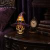 Halloween Room Decor Witch Hat Lamp Stained LED Light Table Lamp with Warm Glow Gothic Reading Nook Night Light for Bedroom Mantel Bookshelf