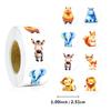 500 Sheets/Roll 8 Animal Loops Cartoon Roll Stickers Cute Animals Children Handmade Polka Dot Stickers