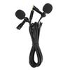 E1 Black Two Head Mini Collar Clip Microphone for Mobile Phone Live Broadcast Recording Interview