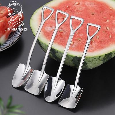 4-teiliges Kaffeelöffel-Besteck-Set aus Edelstahl, Retro-Eisenschaufel, Löffel für Eisportionierer, kreativer Löffel, Teelöffel, modisches Geschirr