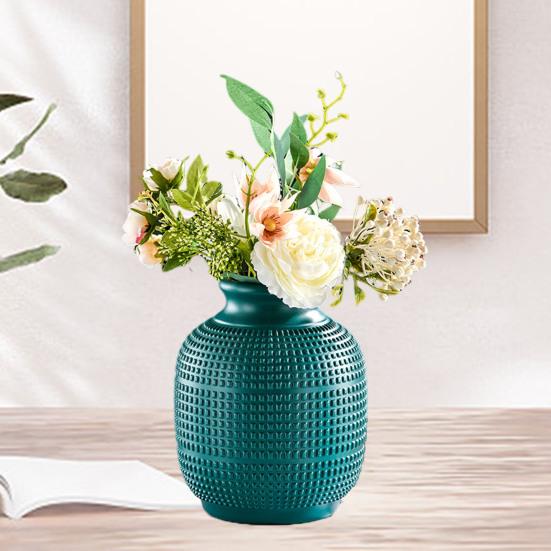 Plastic Flower Vase Indoor Outdoor Modern Real Dried Flower Holder Floral Arrangement