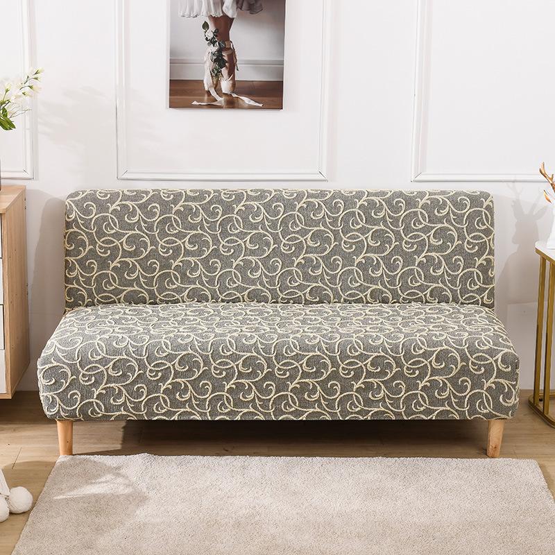 3D Embossed Jacquard Thick Sofa Cover Luxury Stretch Armless All-Cover Sofa Bed Dust Cover High-End Anti Scratch Couch Cover