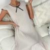 Spring and Summer Women's Dress Fly Sleeve Ruffle Hem French Dress Nightgown Brushed Pit Stripe Home Home Home Pajamas